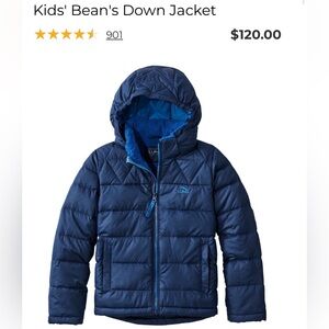 L.L. Bean Kid’s Bean’s Down Jacket- blue